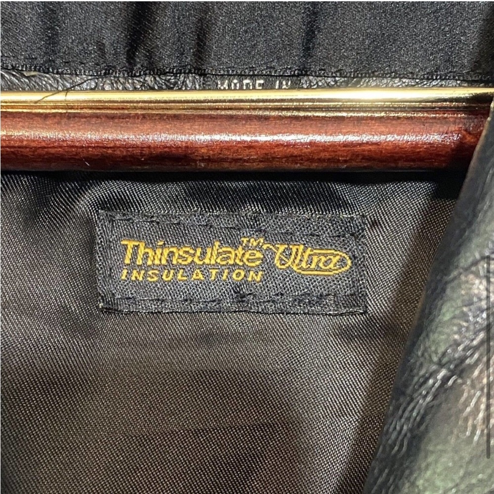 Vintage / Wilsons Leather Insulated Jacket with Belt in Black - Picture 5 of 10